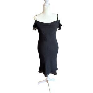 Flores & Flores 100% silk black cocktail dress size 2
